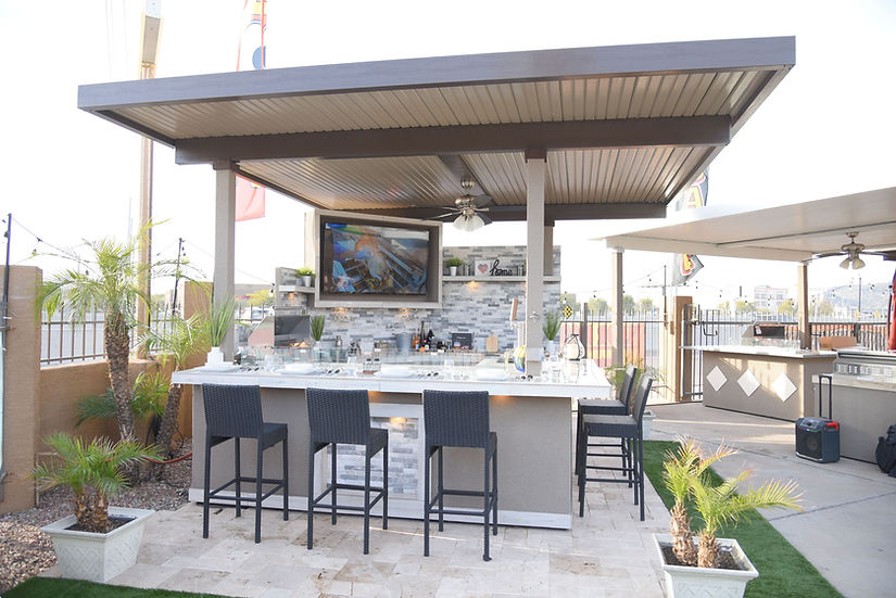 KoKoMo Best Outdoor Kitchen Bermuda BBQ Island with TV