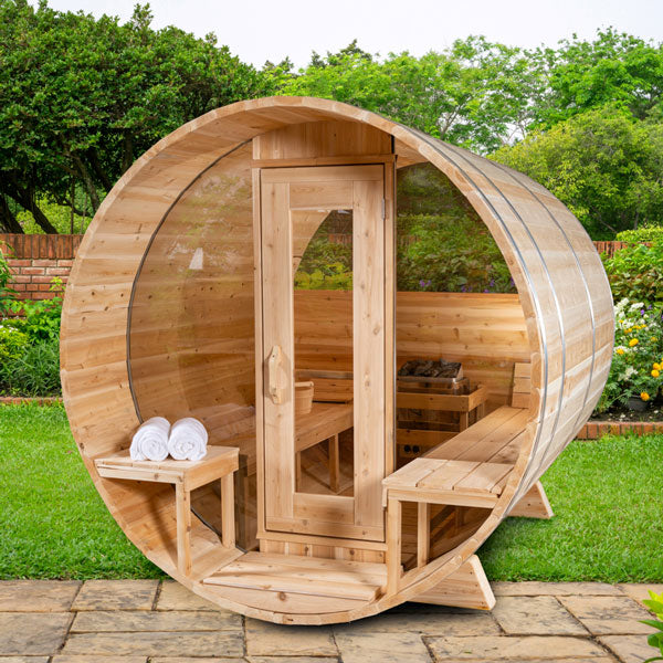 Leisurecraft Serenity MP Barrel Sauna High Quality Outdoor Sauna