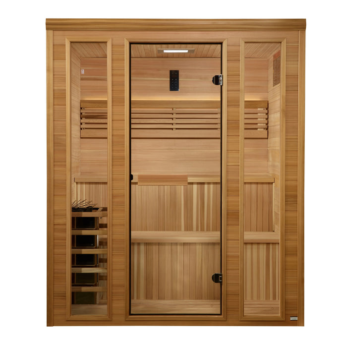 Golden Designs 2025 "Engelberg Edition" 6 Person Traditional Steam Sauna (GDI-7060-01) - Pacific Premium Clear Cedar