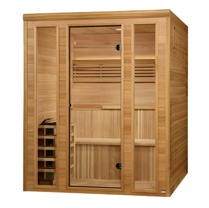 Golden Designs 2025 "Engelberg Edition" 6 Person Traditional Steam Sauna (GDI-7060-01) - Pacific Premium Clear Cedar