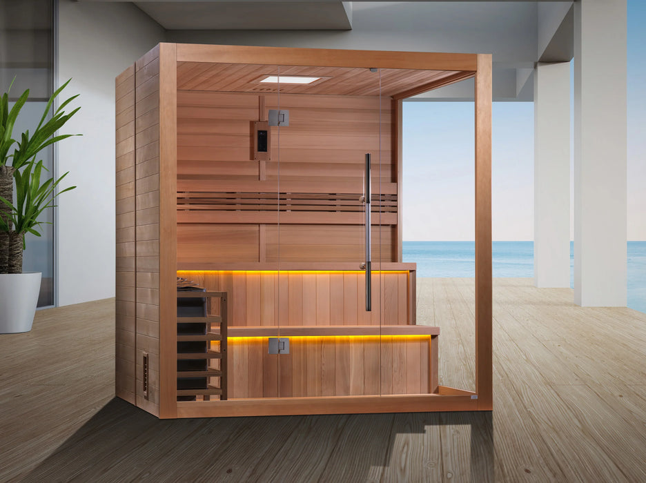 Golden Designs "Kuusamo Edition" 6 Person Traditional Sauna (GDI-7206-01) - Canadian Red Cedar Interior