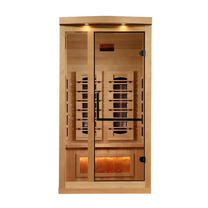 Golden Designs 2025 Reserve Edition GDI-8010-03 Full Spectrum Infrared Indoor Sauna with Himalayan Salt Bar Near Zero EMF