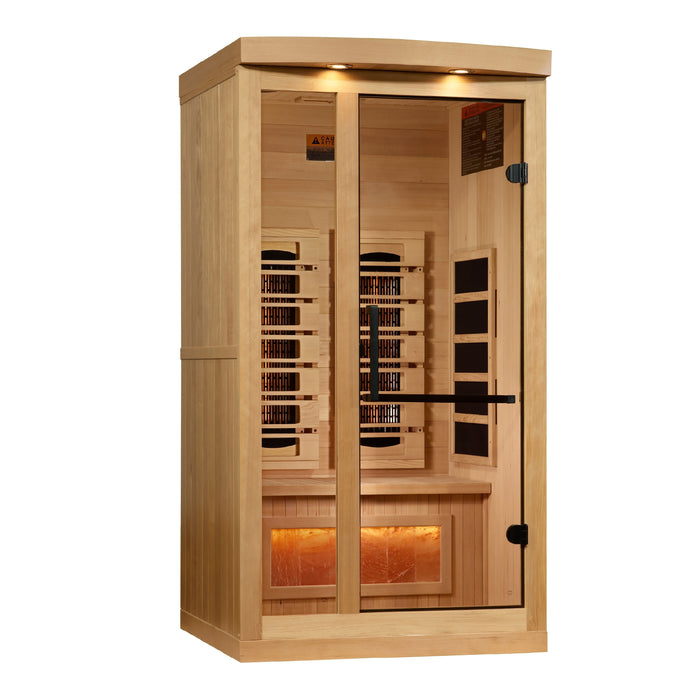 Golden Designs 2025 Reserve Edition GDI-8010-03 Full Spectrum Infrared Indoor Sauna with Himalayan Salt Bar Near Zero EMF