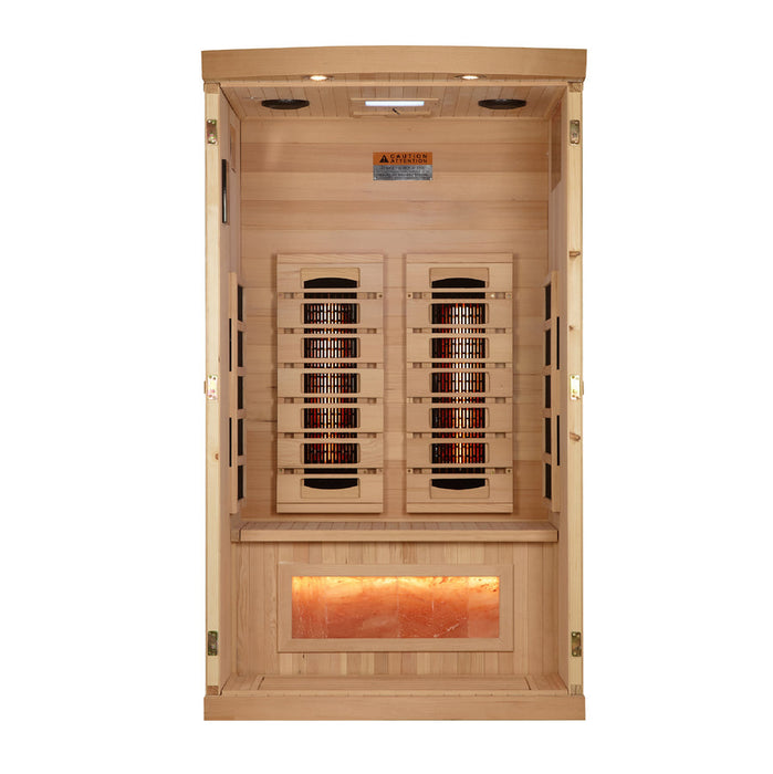 Golden Designs 2025 Reserve Edition GDI-8010-03 Full Spectrum Infrared Indoor Sauna with Himalayan Salt Bar Near Zero EMF