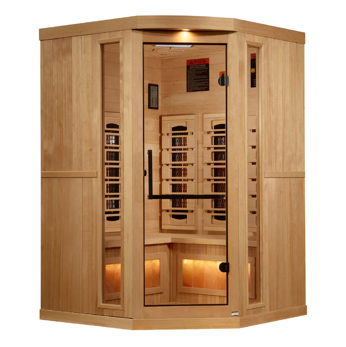 Golden Designs Infrared Indoor Sauna Near Zero EMF 2025 Reserve Edition GDI-8035-03 Full Spectrum with Himalayan Salt Bar