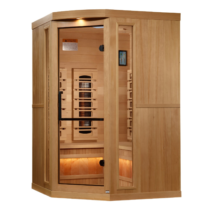 Golden Designs Infrared Indoor Sauna Near Zero EMF 2025 Reserve Edition GDI-8035-03 Full Spectrum with Himalayan Salt Bar