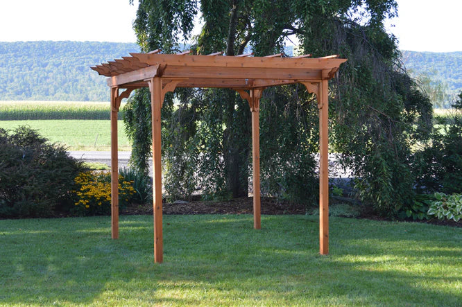 A&L Furniture Co. Amish-Crafted Cedar Pergola with Swing Hangers