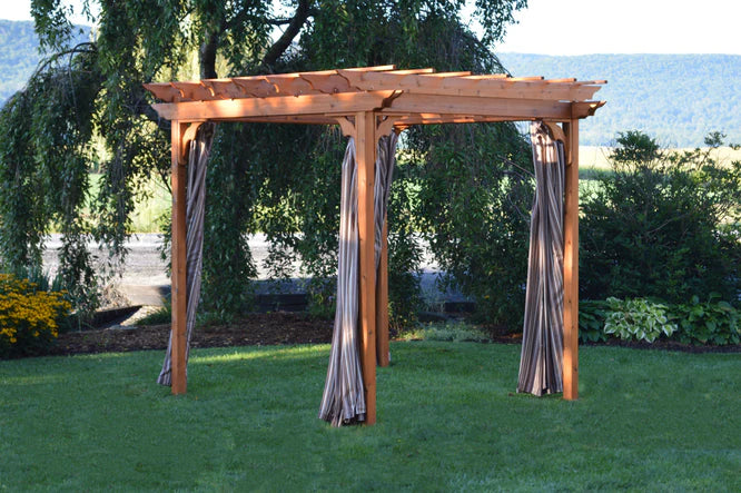 A&L Furniture Co. Amish-Crafted Cedar Pergola with Swing Hangers