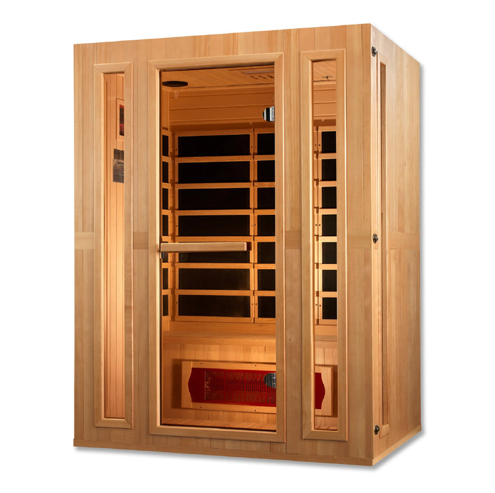 Maxxus Saunas "Trinity" Dual Tech 3 person Low EMF FAR Infrared Sauna Canadian Hemlock