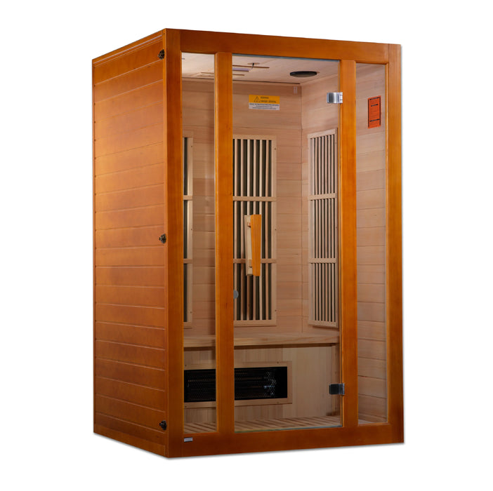 Maxxus Saunas "Aspen" Dual Tech 2 person Low EMF FAR Infrared Sauna Canadian Hemlock