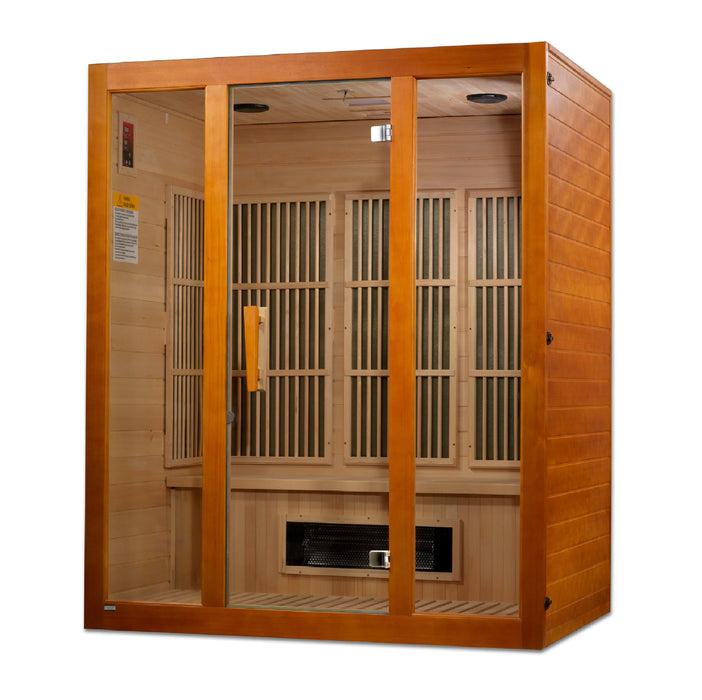 Maxxus Saunas "Alpine" Dual Tech 3 person Low EMF FAR Infrared Sauna Canadian Hemlock