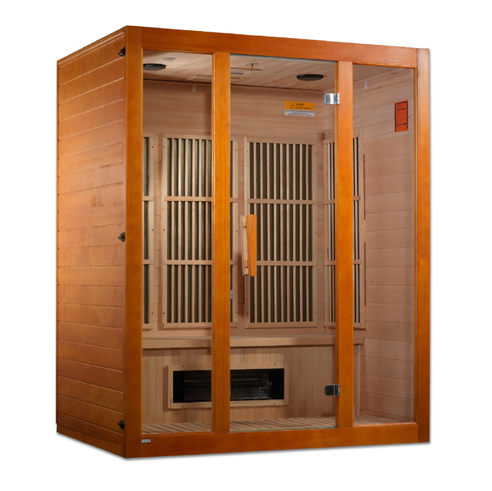 Maxxus Saunas "Alpine" Dual Tech 3 person Low EMF FAR Infrared Sauna Canadian Hemlock