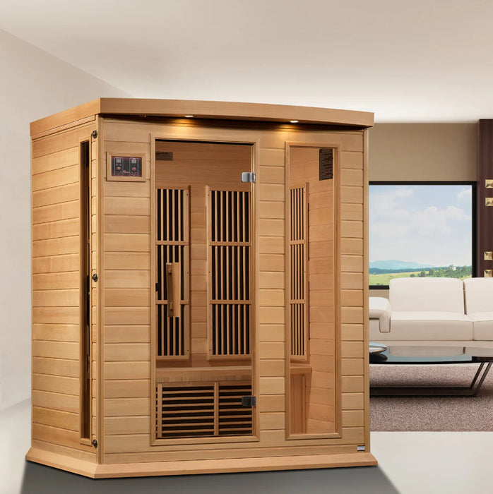 Maxxus Saunas 3 Person Near Zero EMF FAR Infrared Sauna - Canadian Hemlock