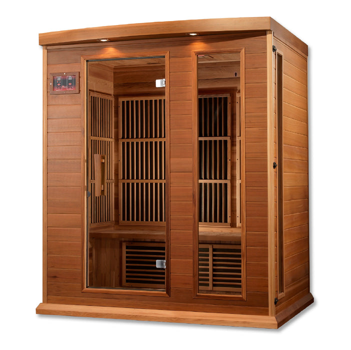 Maxxus Saunas "Montilemar Edition" 3 Person Near Zero EMF FAR Infrared Sauna - Canadian Red Cedar