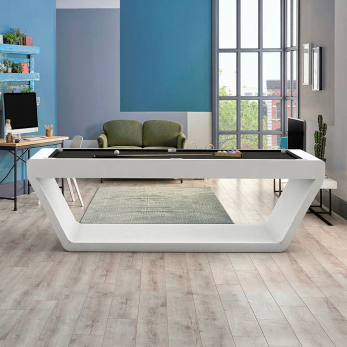 The Sofia Modern Slate Pool Table By White Billiards 7ft in White