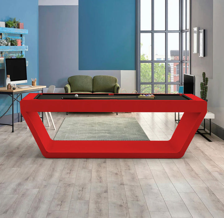 The Sofia Modern Slate Pool Table By White Billiards 8ft in Red