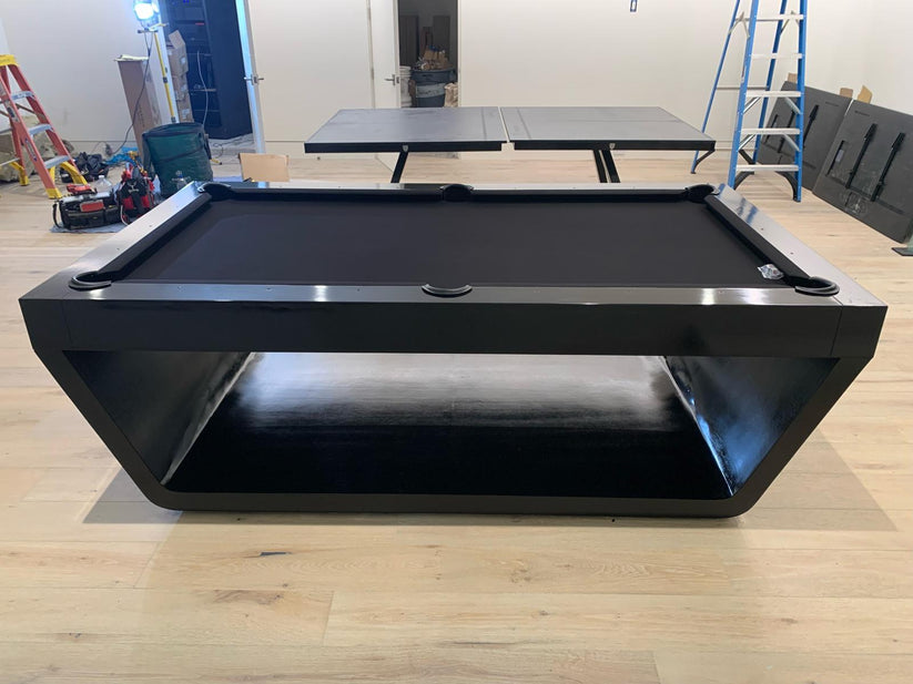 The Sofia Modern Slate Pool Table By White Billiards 9ft in Black